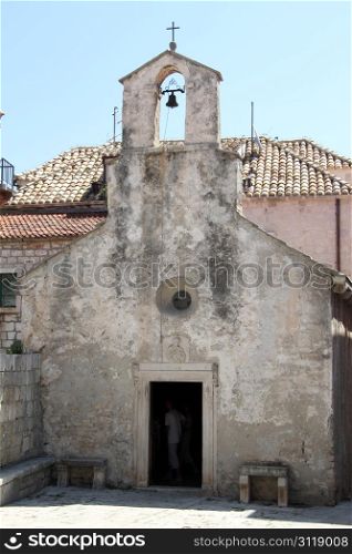 Old stone church in Korchula, Croatia