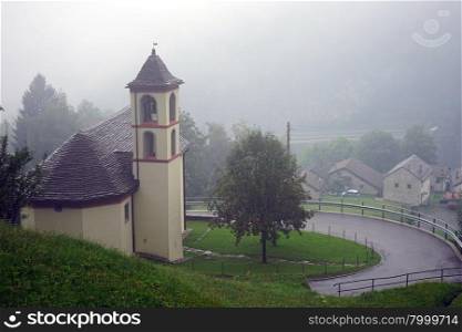 Old stone church in Ticino canton, Switzerland