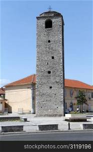 Old stone minaret in Podgorica, Montenegro