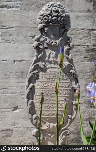 Old stone on the graves in Istanbul. Old stone on the graves in Istanbul from Ottoman time