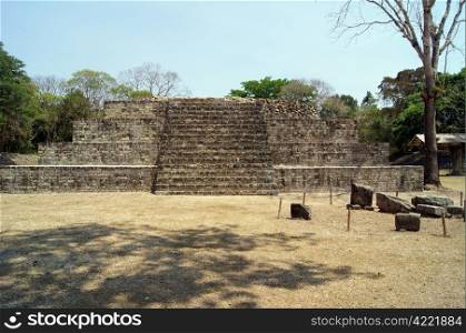 Old stone pyramid in Copan, Honduras