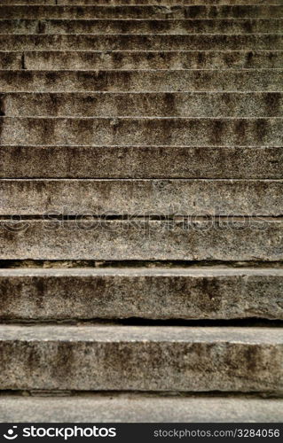 Old stone steps, worn down and cracked