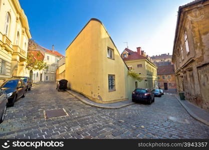 Old stone streets of historic Zagreb, capital of Croatia