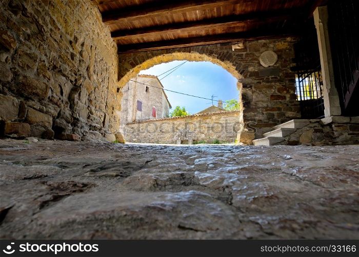 Old stone town gate of Roc, Istria, Croatia
