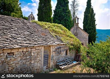 Old stone village of Skrip view, Island of Brac, Dalmatia, Croatia
