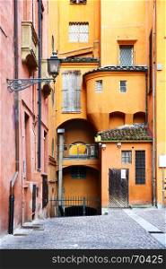 Old street in Bologna, Italy
