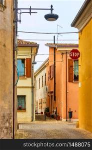 Old street in San Giovanni in Marignano, Italy - Italian cityscape