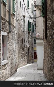 Old street in the center of Shibenik, Croatia