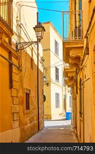 Old street in the Old City in Syracuse, Sicily Island, Italy