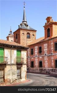 Old street near Oidor church in Alcala de Henares, Spain