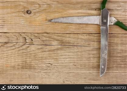 old tailor scissors on the wooden background