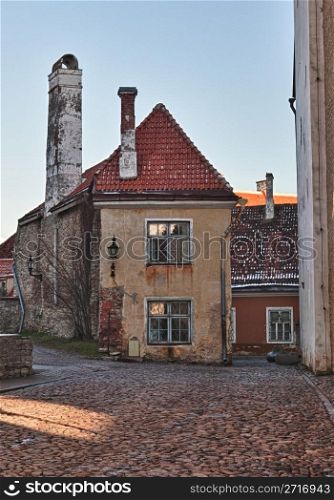 Old Tallinn house in Toompea near the Dome church taken in HDR to better show the details in the walls and street