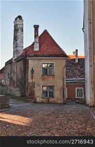 Old Tallinn house in Toompea near the Dome church taken in HDR to better show the details in the walls and street