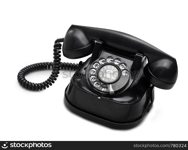old telephone dial.(clipping path) on white background