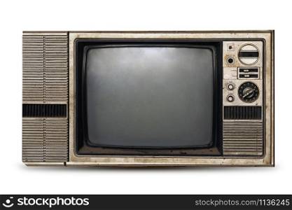 old television isolate on white background