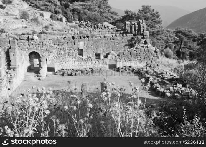 old temple and theatre in arykanda antalya turkey asia sky and ruins