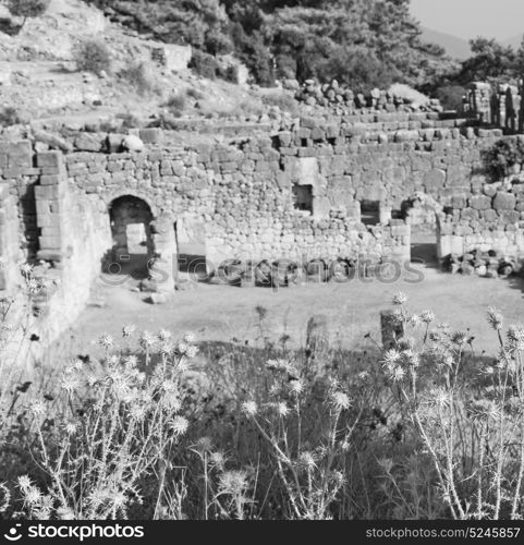 old temple and theatre in arykanda antalya turkey asia sky and ruins