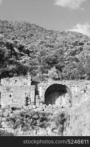 old temple and theatre in arykanda antalya turkey asia sky and ruins