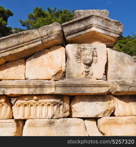 old temple and theatre in arykanda antalya turkey asia sky and ruins