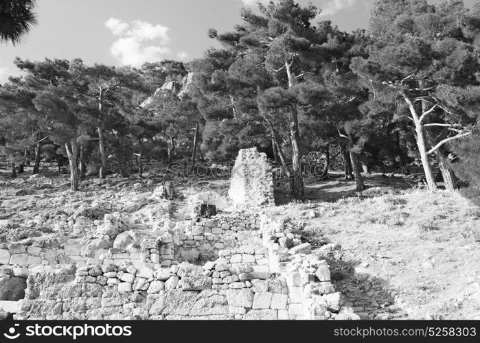 old temple and theatre in arykanda antalya turkey asia sky and ruins