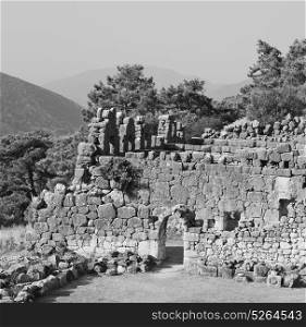 old temple and theatre in arykanda antalya turkey asia sky and ruins