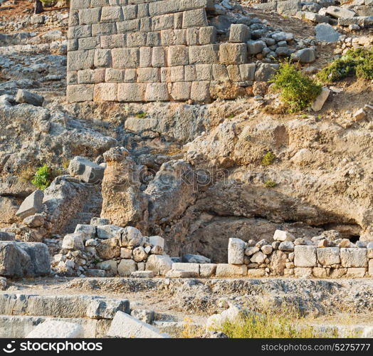 old temple and theatre in arykanda antalya turkey asia sky and ruins