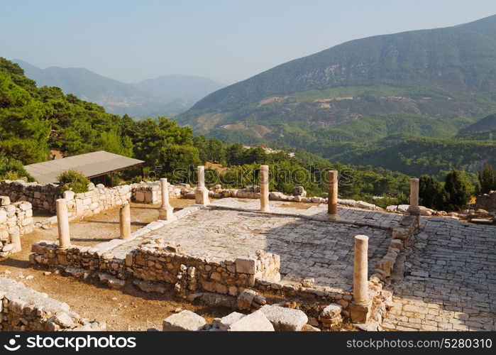 old temple and theatre in arykanda antalya turkey asia sky and ruins