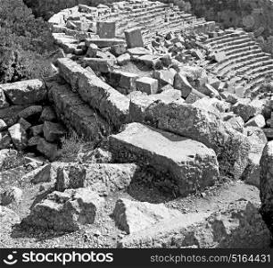 old temple and theatre in termessos antalya turkey asia sky and ruins