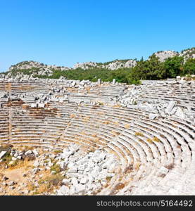 old temple and theatre in termessos antalya turkey asia sky and ruins