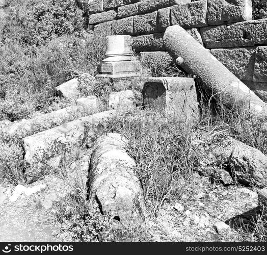 old temple and theatre in termessos antalya turkey asia sky and ruins