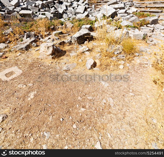 old temple and theatre in termessos antalya turkey asia sky and ruins