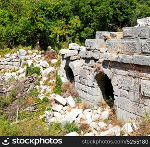 old temple and theatre in termessos antalya turkey asia sky and ruins