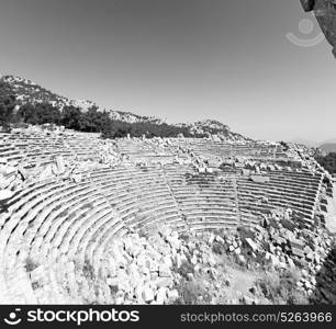 old temple and theatre in termessos antalya turkey asia sky and ruins