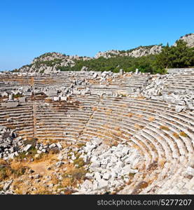 old temple and theatre in termessos antalya turkey asia sky and ruins