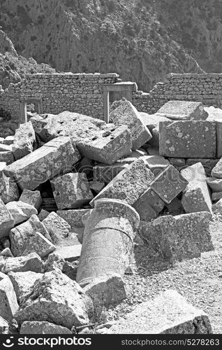 old temple and theatre in termessos antalya turkey asia sky and ruins