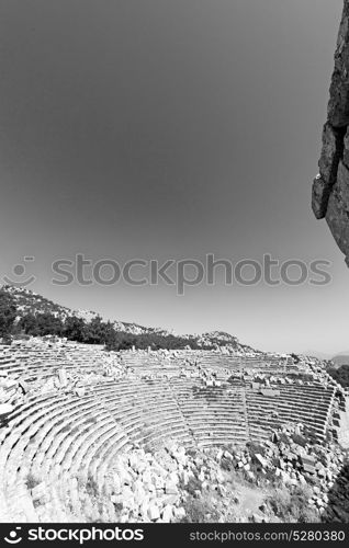 old temple and theatre in termessos antalya turkey asia sky and ruins