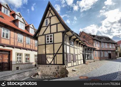 Old timber framing houses in Quedlinburg, Germany