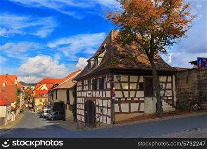 Old timbered house on Bamberg street, Germany&#xA;