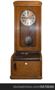 Old Time clock for the recording of working hours.