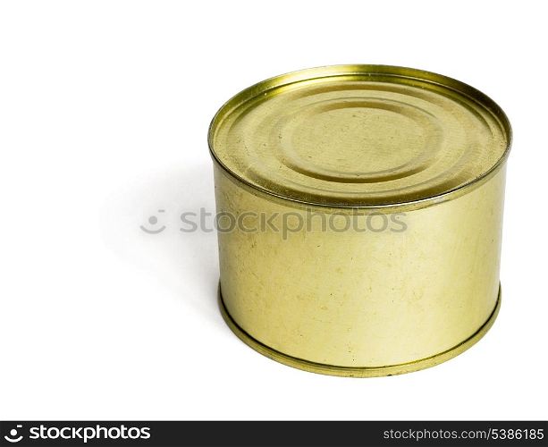 Old tin isolated on white