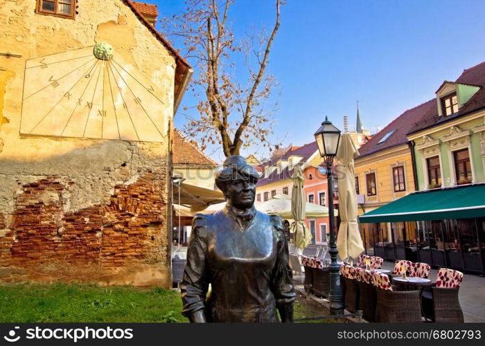 Old Tkalciceva street in Zagreb colorful architecture, capital of Croatia