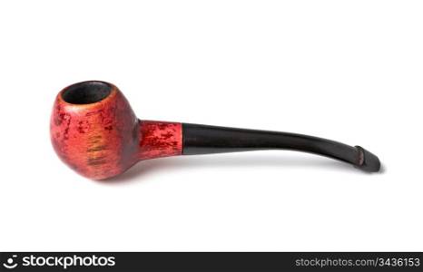 Old tobacco pipe isolated on a white background