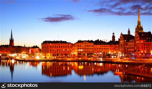 Old Town (Gamla Stan) of Stockholm at night