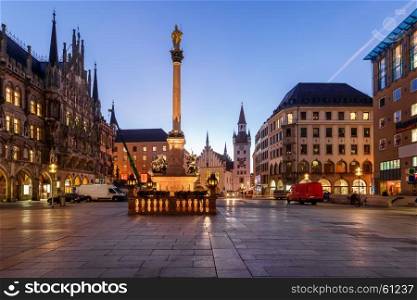 Old Town Hall and Marienplatz in the Morning, Munich, Bavaria, Germany