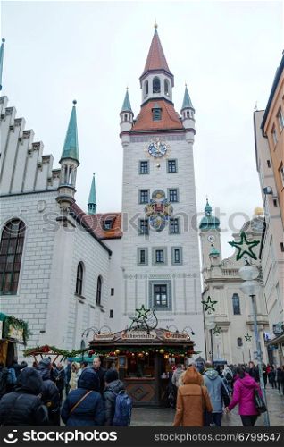 Old town hall at Marienplarz in Munich, Germany