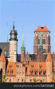 Old Town historic architecture in the city of Gdansk (Danzig), Poland