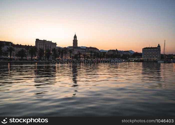 Old town of Split in Dalmatia, Croatia. Split is the famous city and top tourism destination of Croatia and Europe.