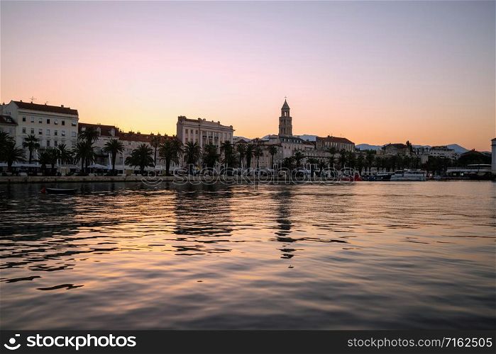 Old town of Split in Dalmatia, Croatia. Split is the famous city and top tourism destination of Croatia and Europe.
