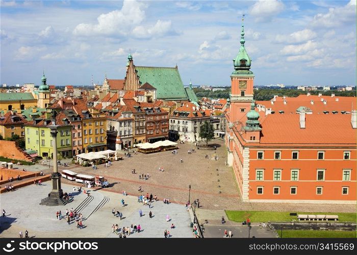 Old Town (Polish: Stare Miasto, Starowka) with Royal Castle (Polish: Zamek Krolewski) in Warsaw, Poland