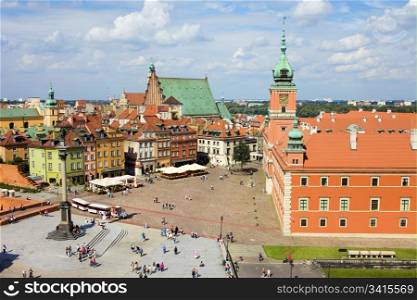 Old Town (Polish: Stare Miasto, Starowka) with Royal Castle (Polish: Zamek Krolewski) in Warsaw, Poland